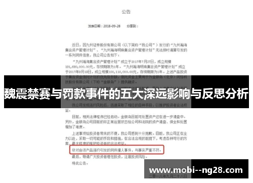 魏震禁赛与罚款事件的五大深远影响与反思分析