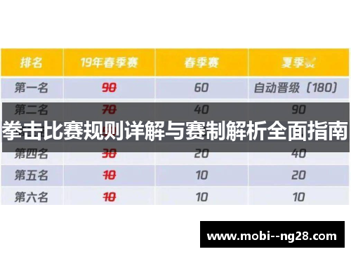 拳击比赛规则详解与赛制解析全面指南